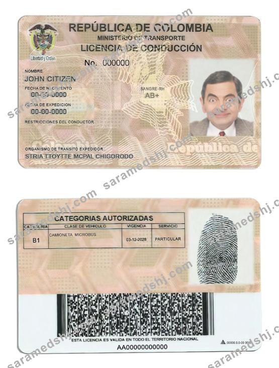 Colombia driving license